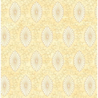 product image of sample palladium medallion wallpaper in ivory and pale gold by seabrook wallcoverings 1 552