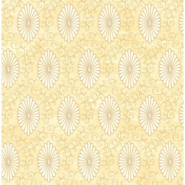 media image for sample palladium medallion wallpaper in ivory and pale gold by seabrook wallcoverings 1 230