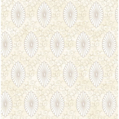 product image of sample palladium medallion wallpaper in light grey by seabrook wallcoverings 1 524