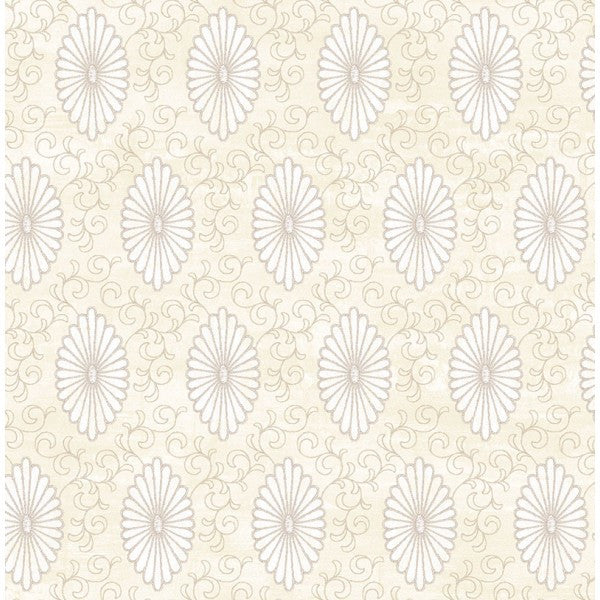 media image for sample palladium medallion wallpaper in light grey by seabrook wallcoverings 1 263