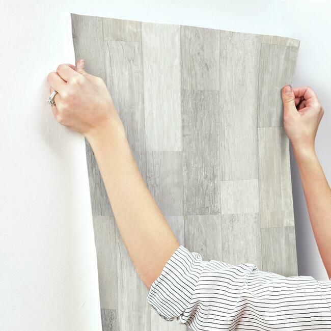 media image for Pallet Board Wallpaper in Bleached from the Simply Farmhouse Collection by York Wallcoverings 212