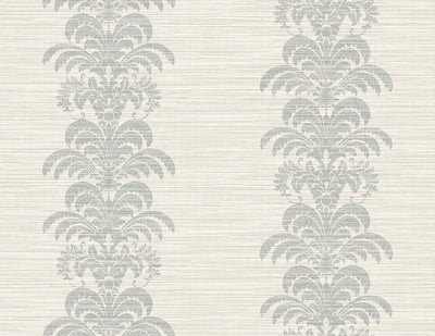 product image for Palm Frond Stripe Stringcloth Wallpaper in Cove Grey and Alabaster from the Luxe Retreat Collection by Seabrook Wallcoverings 29