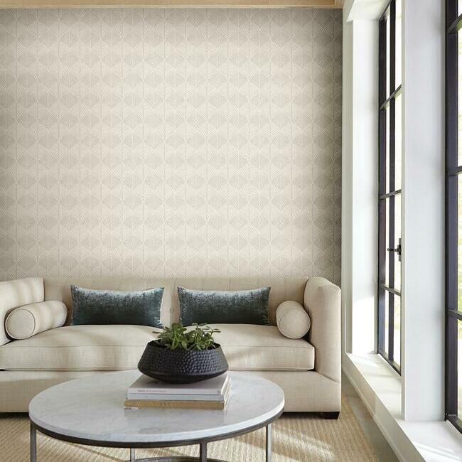 media image for Palm Thatch Wallpaper in Grey from the Silhouettes Collection by York Wallcoverings 216