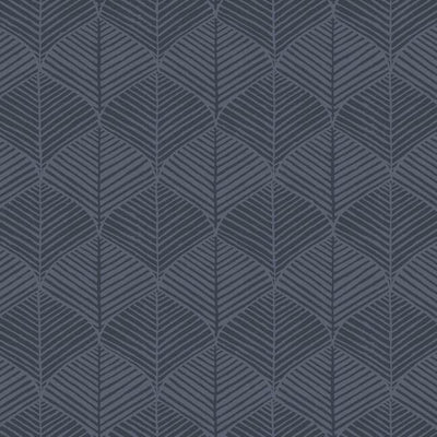 product image of Palm Thatch Wallpaper in Navy from the Silhouettes Collection by York Wallcoverings 592