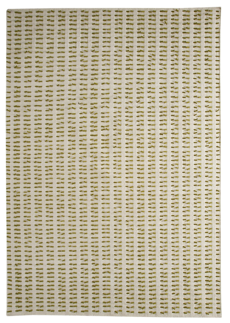 media image for Palm Dale Collection Hand Woven Wool and Felt Area Rug in White and Green design by Mat the Basics 268