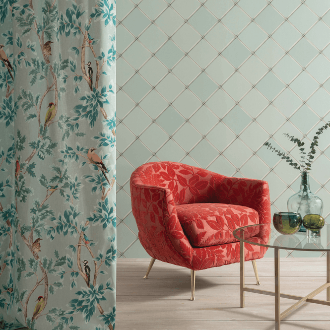 media image for Palm House Trellis Wallpaper in Soft Green from the Mansfield Park Collection by Osborne & Little 20