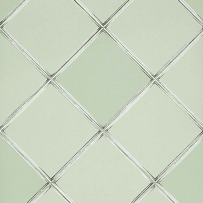 media image for Palm House Trellis Wallpaper in Soft Green from the Mansfield Park Collection by Osborne & Little 294