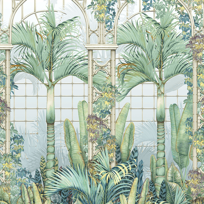 product image of sample palm house wall mural in sky from the mansfield park collection by osborne little 1 515