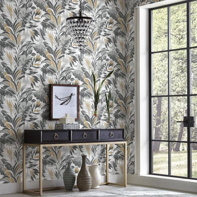 product image for Palm Silhouette Wallpaper in Black and Gold from the Conservatory Collection by York Wallcoverings 3