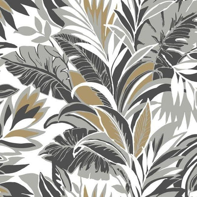 product image of Palm Silhouette Wallpaper in Black and Gold from the Conservatory Collection by York Wallcoverings 593