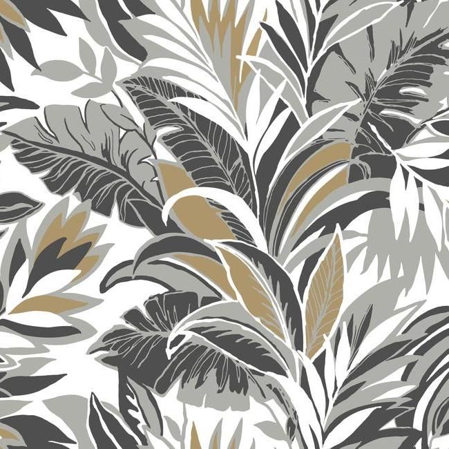 media image for Palm Silhouette Wallpaper in Black and Gold from the Conservatory Collection by York Wallcoverings 23