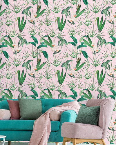 product image for Palm Springs Wallpaper in Green and Pink from the Palm Springs Collection by Mind the Gap 57