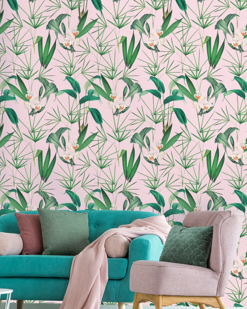 media image for Palm Springs Wallpaper in Green and Pink from the Palm Springs Collection by Mind the Gap 258