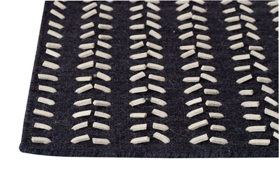 product image for palmdale collection hand woven wool and felt area rug in charcoal and white design by mat the basics 2 36