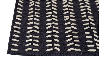 product image for palmdale collection hand woven wool and felt area rug in charcoal and white design by mat the basics 2 10