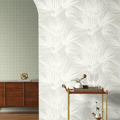 product image for Palmetto Wallpaper in Grey from the Silhouettes Collection by York Wallcoverings 45