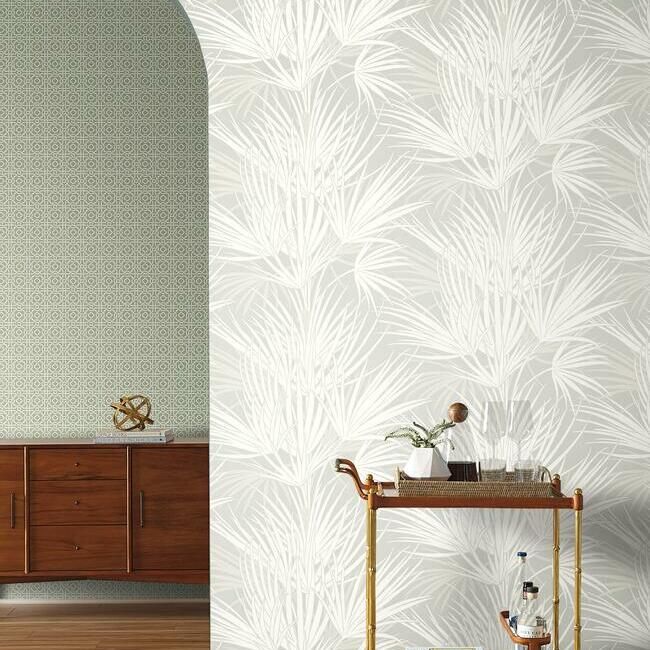 media image for Palmetto Wallpaper in Grey from the Silhouettes Collection by York Wallcoverings 241