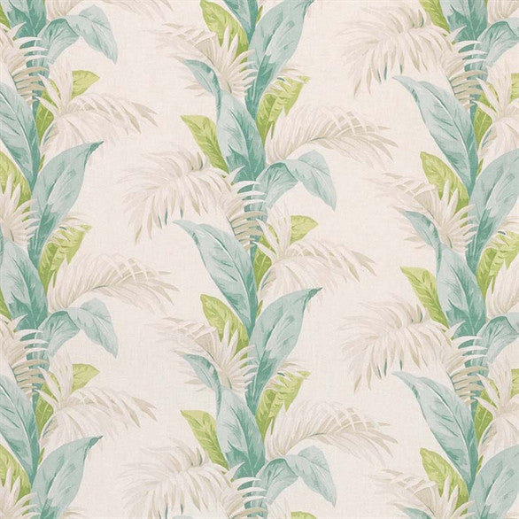 media image for Palmetto Fabric in Aqua and Stone by Nina Campbell for Osborne & Little 266