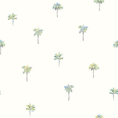 product image of Palmetto Teal Leaves Wallpaper from the Seaside Living Collection by Brewster Home Fashions 529