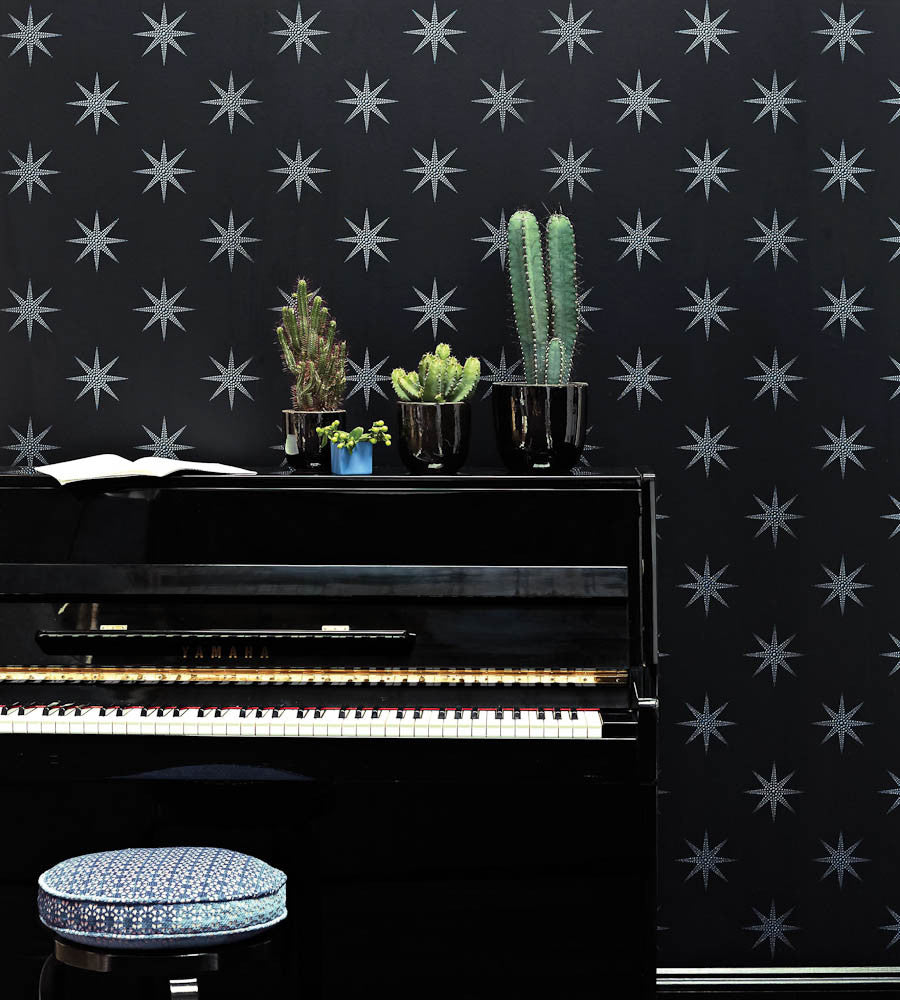 Shop Pampille Wallpaper in Silver and Ivory from the Cabochon