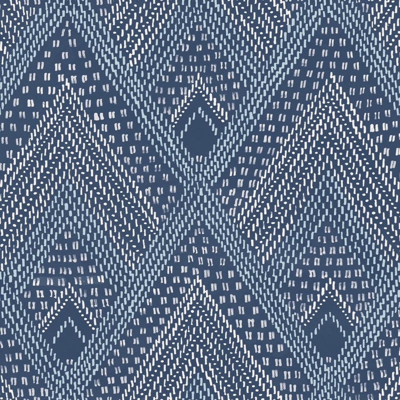 media image for Panama Boho Diamonds Wallpaper in Coastal Blue from the Boho Rhapsody Collection by Seabrook Wallcoverings 29
