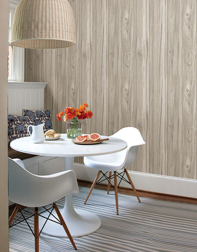 product image for Paneling Grey Wide Plank Wallpaper from the Essentials Collection by Brewster Home Fashions 87