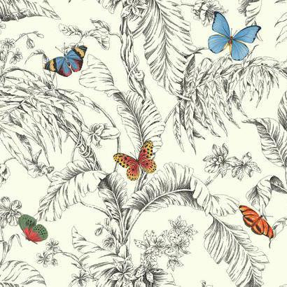 media image for sample papillon wallpaper in black and white by ashford house for york wallcoverings 1 225