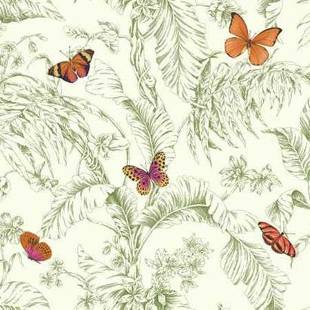 media image for sample papillon wallpaper in orange green and white by ashford house for york wallcoverings 1 215