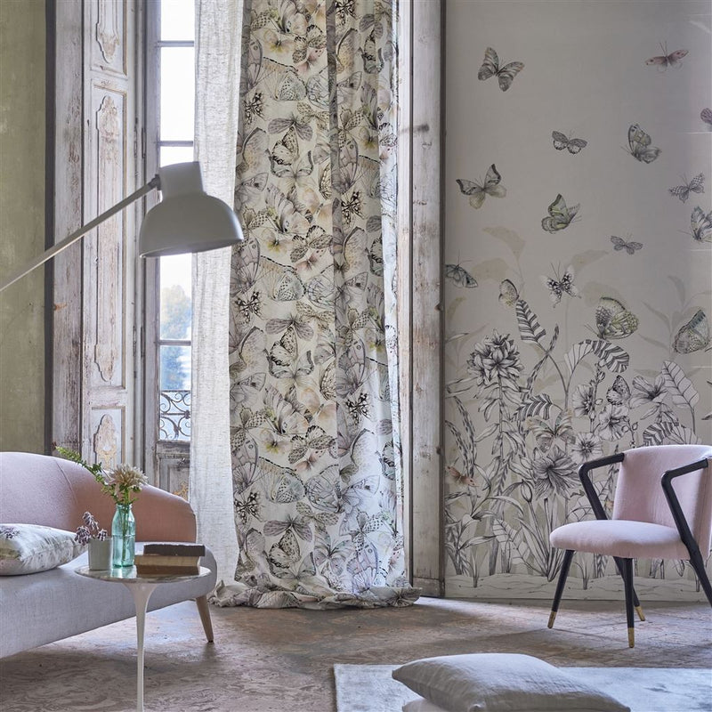 media image for Papillons Wall Mural in Birch from the Mandora Collection by Designers Guild 224