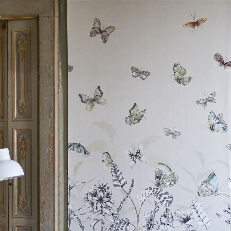 media image for Papillons Wall Mural in Birch from the Mandora Collection by Designers Guild 257