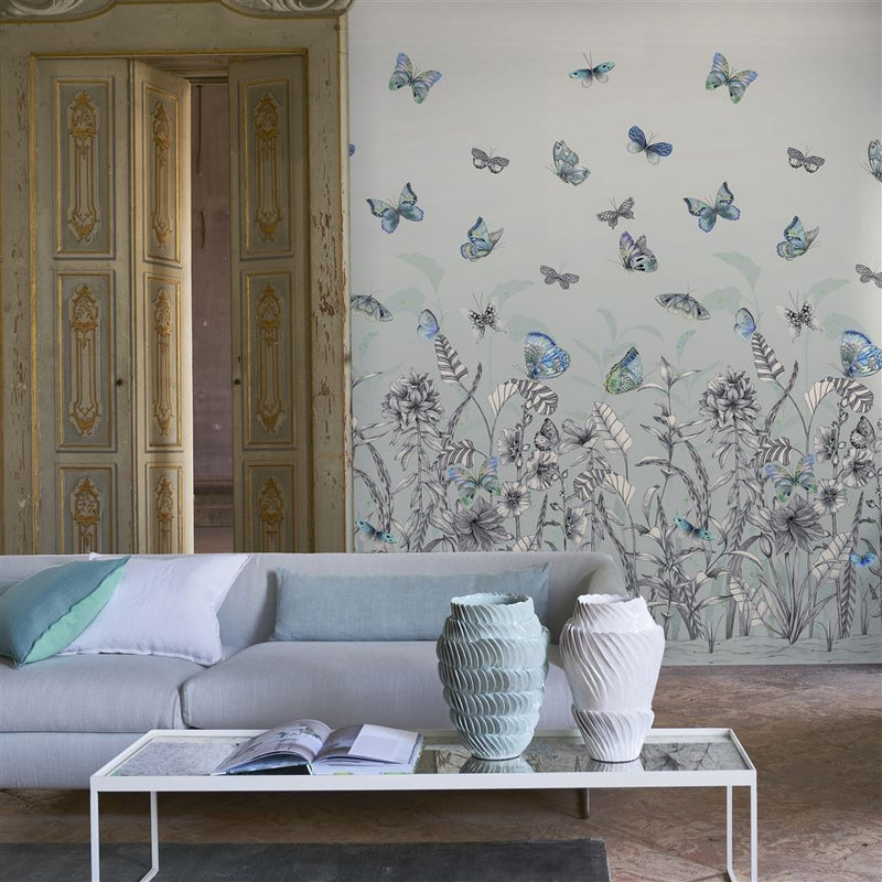media image for Papillons Wall Mural in Eau De Nil from the Mandora Collection by Designers Guild 29