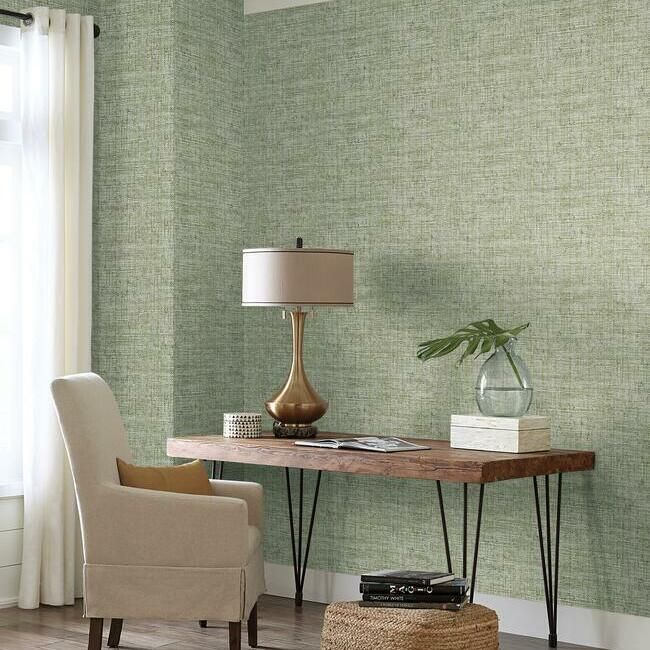 media image for Papyrus Weave Peel & Stick Wallpaper in Green by York Wallcoverings 274