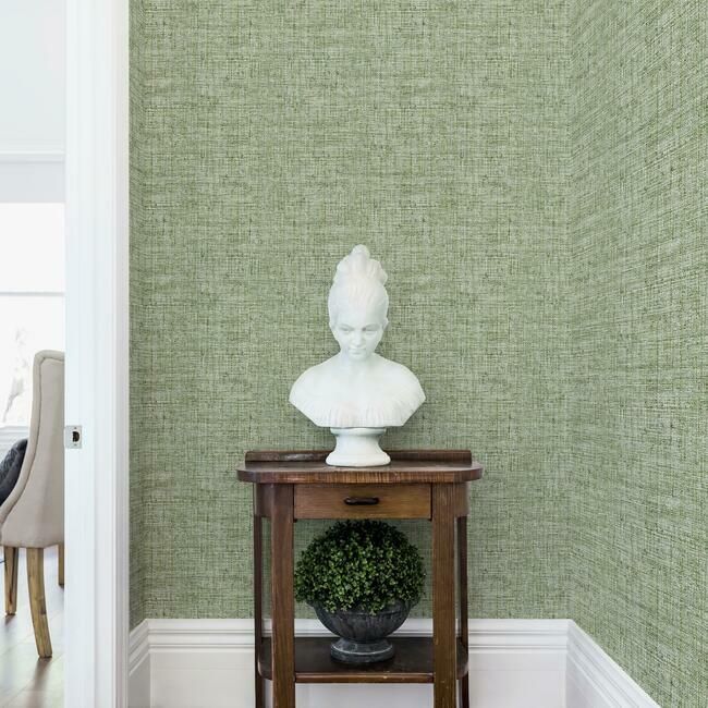 media image for Papyrus Weave Peel & Stick Wallpaper in Green by York Wallcoverings 218