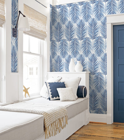 product image for Paradise Palm Peel-and-Stick Wallpaper in Blue by NextWall 90