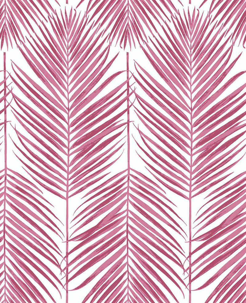media image for Paradise Palm Peel-and-Stick Wallpaper in Cerise Pink by NextWall 225