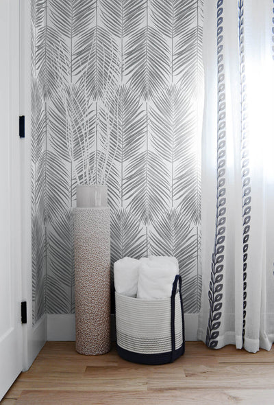 product image for Paradise Palm Peel-and-Stick Wallpaper in Daydream Grey by NextWall 89