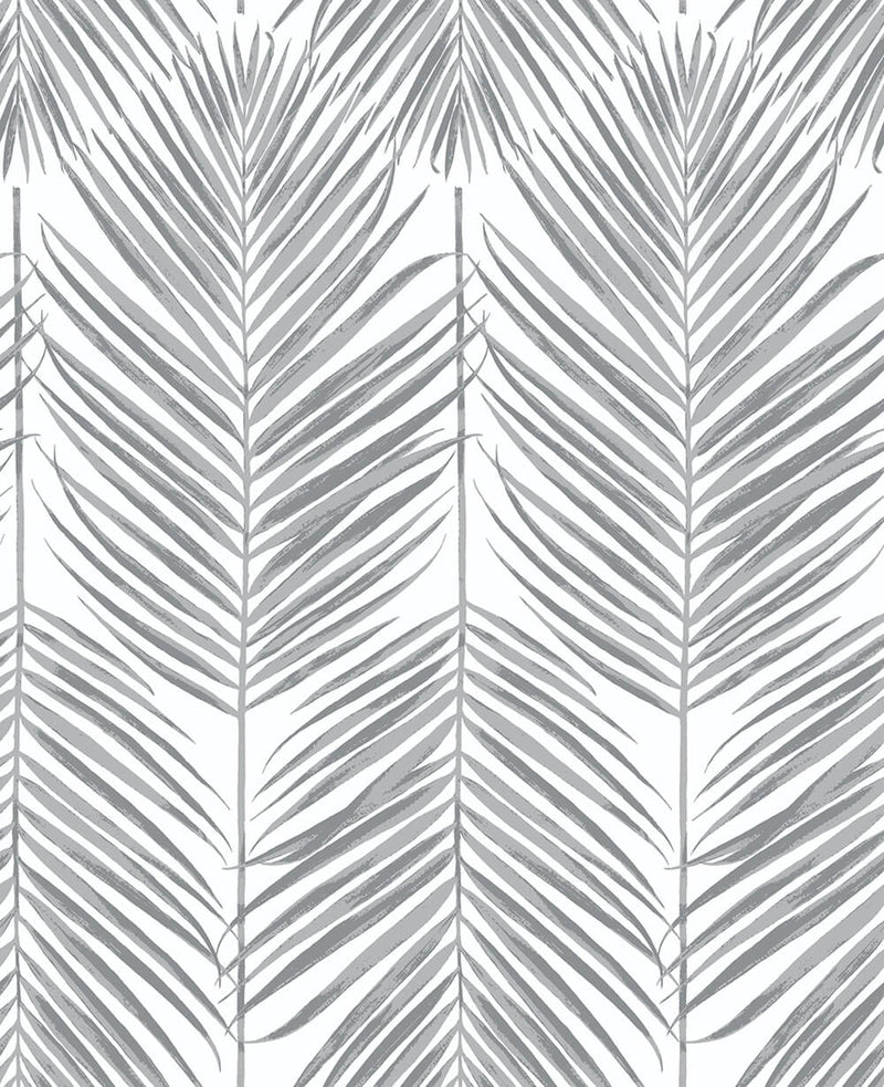 media image for sample paradise palm peel and stick wallpaper in daydream grey by nextwall 1 255