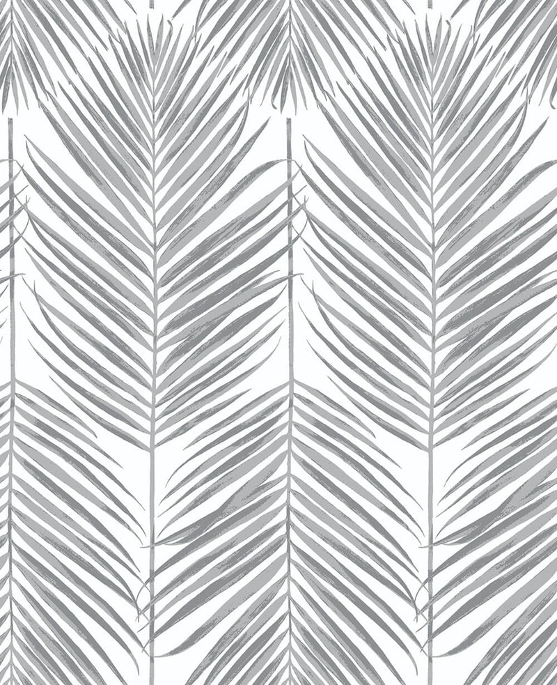 media image for Paradise Palm Peel-and-Stick Wallpaper in Daydream Grey by NextWall 230