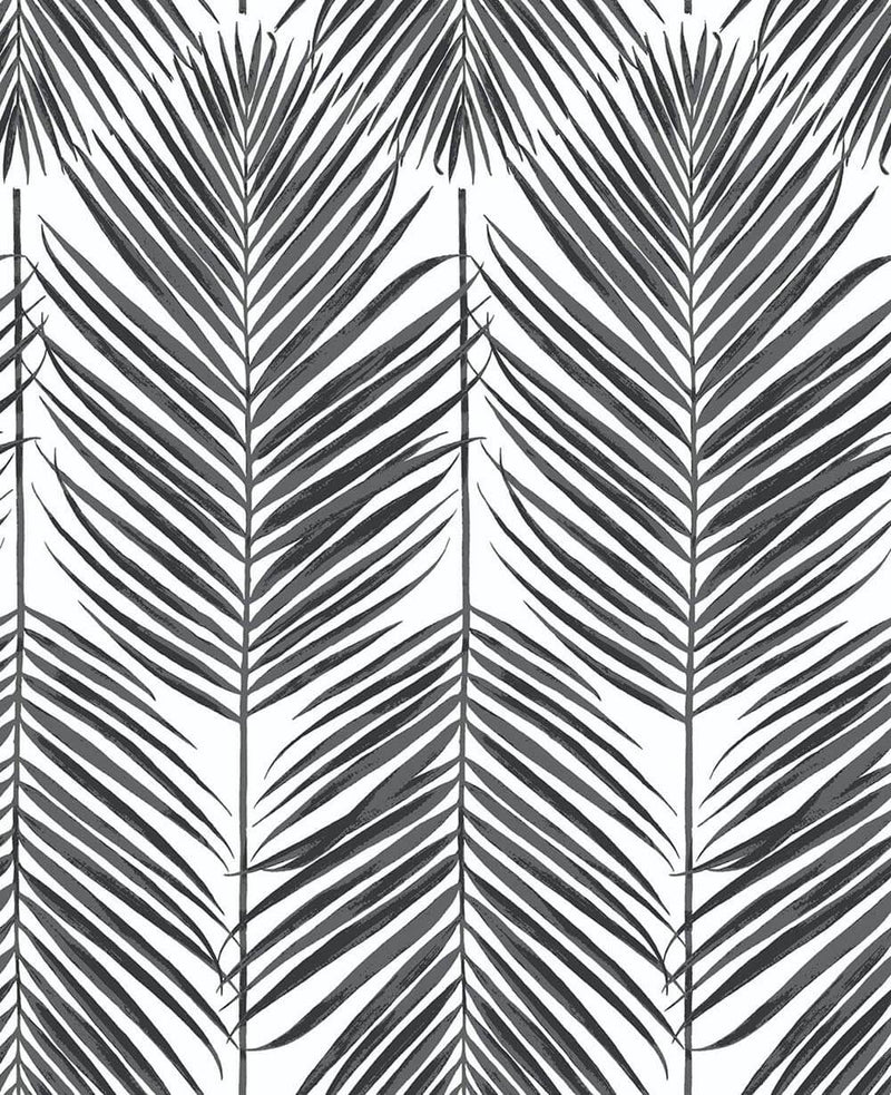 media image for Paradise Palm Peel-and-Stick Wallpaper in Ebony by NextWall 234