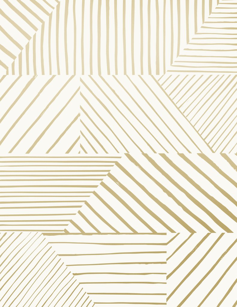 media image for sample parquet wallpaper in gold on cream design by juju 1 252