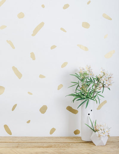 product image for Pas de Trois Wallpaper in Gold on Cream design by Thatcher Studio 65