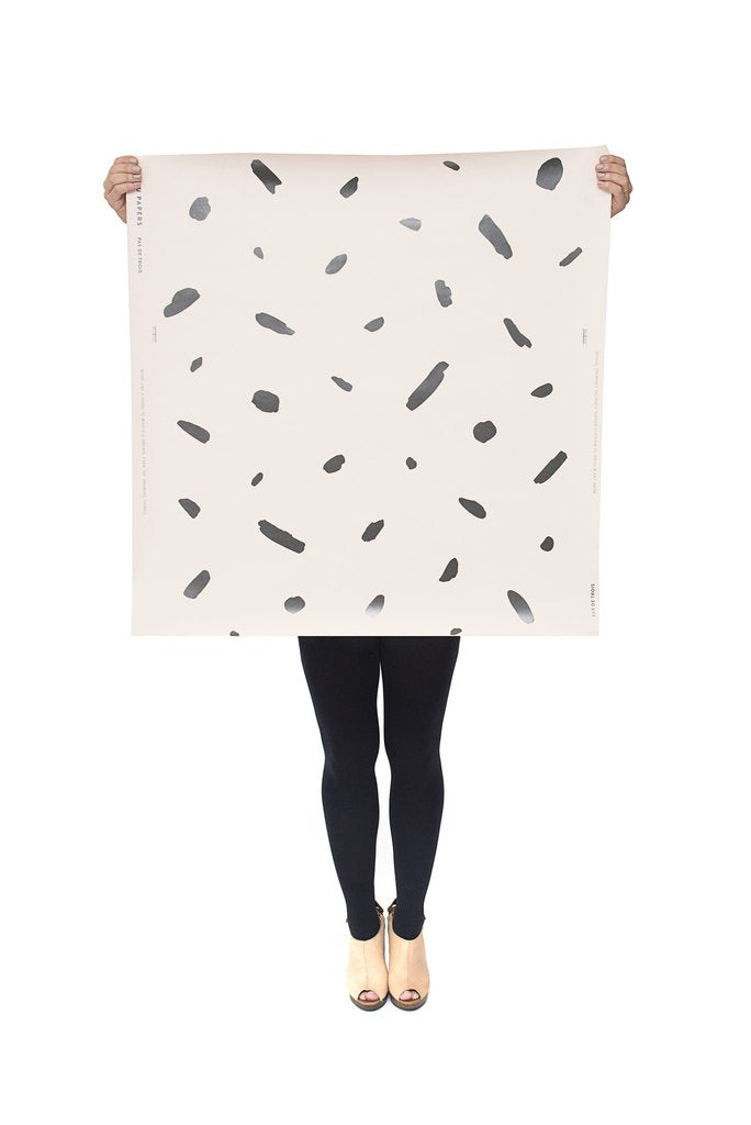 media image for Pas de Trois Wallpaper in Gunmetal on Blush design by Thatcher Studio 281