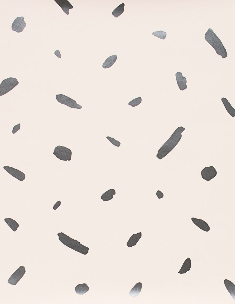 media image for Pas de Trois Wallpaper in Gunmetal on Blush design by Thatcher Studio 289