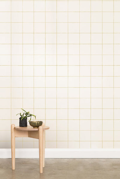 product image for Pascal Wallpaper in Gold on Cream design by Thatcher Studio 95