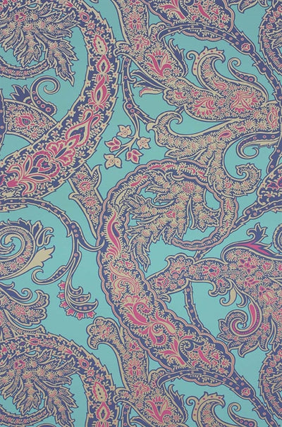 product image of Patara Wallpaper in Jade, Sapphire, and Fuchsia from the Pasha Collection by Osborne & Little 560