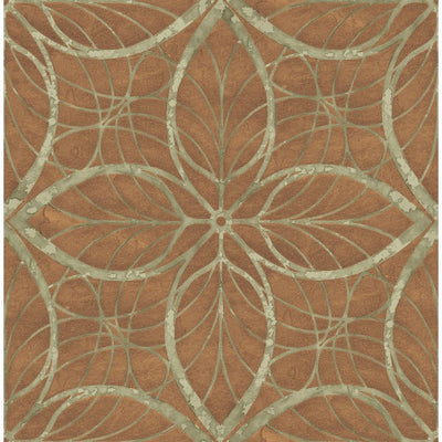 product image for Patina Wallpaper in Deep Gold and Aqua by Seabrook Wallcoverings 16
