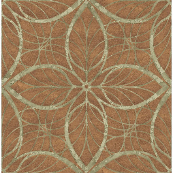 media image for Patina Wallpaper in Deep Gold and Aqua by Seabrook Wallcoverings 23