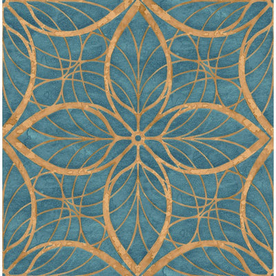 product image for Patina Wallpaper in Teal and Tan by Seabrook Wallcoverings 46