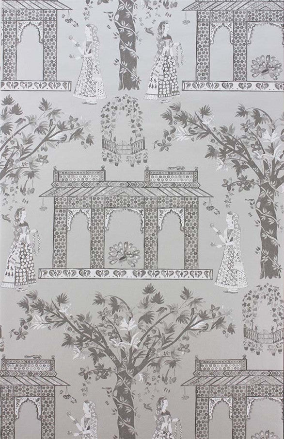 media image for Pavilion Garden Wallpaper in Silver by Nina Campbell for Osborne & Little 218