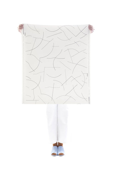 product image for Pavlova Wallpaper in Gunmetal on Cream design by Thatcher Studio 42